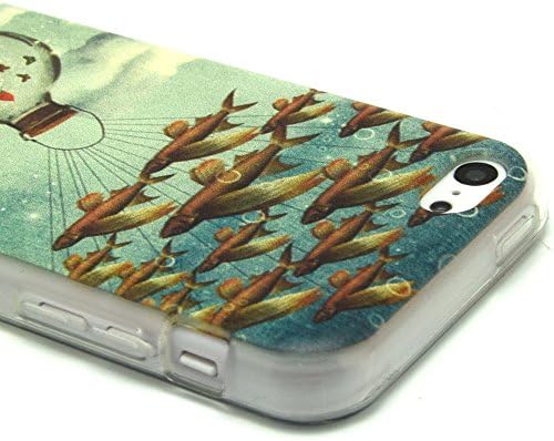 KaiXuan LingYun? Flexible TPU Rubber High Impact Creative fashion for Girls Soft Case Slim Fit Cover Cute Magic Sky Patterned Back Cover Skin for iphone 5C Case iphone 5c cover