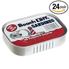 Beach Cliff Sardines in Tomato Sauce, 3.75-Ounce Cans (Pack of 24)