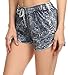 Simplicity Juniors Acid Washed Denim Design Cotton Shorts with Drawstring Waist