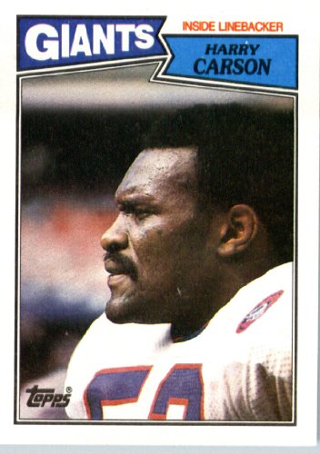 1987 Topps # 25 Harry Carson New York Giants Football Card- Near Mint to Mint Condition - In Protective Screwdown Display Case!