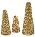Good Tidings 10-Inch, 14-Inch, and 18-Inch Gold Leaf Christmas Trees, Set of 3
