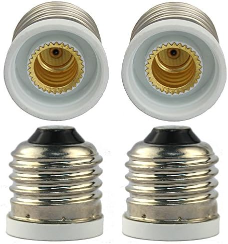 4 x E26 to E12 Socket Adapter, Convert your E12 Bulb Base to fit E26 Female Socket, 4-Pack