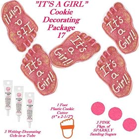 Baby Shower Cakes Cookies - Do-It-Yourself Cookie Decorating Package 17 for a GIRL - 7 Total Pieces