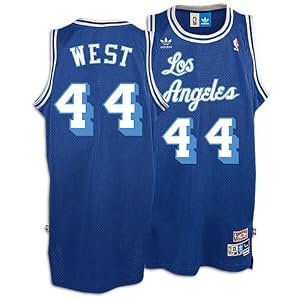 Jerry West Jersey: adidas Blue Throwback Swingman #44 Los Angeles Lakers Jersey
