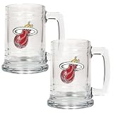 NBA Miami Heat Two Piece 15-Ounce Glass Tankard Set - Primary Logo