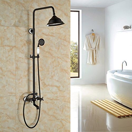 Rozin Oil Rubbed Bronze 8" Rainfall Shower Faucet Tub Spout with Handheld Spray Wall Mounted