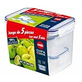 Emsa CLIP & CLOSE Frischhalte-Set 503506, 5-teilig (0,18L, 0,3L, 0,45L, 0,9L, 3,6L)von "Emsa"