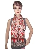 Womens India Floral Print Scarf Ivory Cotton Indian Clothing