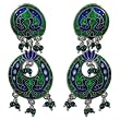 Love Gifts Enamelled Silver Earrings 2.25 inches