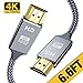 4K HDMI Cable 6.6 ft,Capshi High Speed 18Gbps HDMI 2.0 Cable,4K, 3D, 2160P, 1080P, Ethernet - 28AWG Braided HDMI Cord - Audio Return Compatible TV, PC, Blu-Ray Player