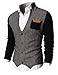 H2H Mens Herringbone Cardigan Sweater of Knitted Sleeves Black US XL/Asia XXL (KMOSWL015)