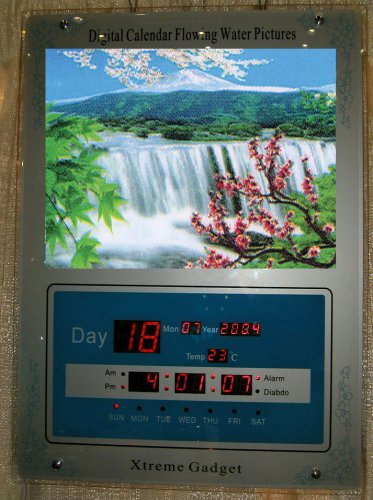 3D Stereoscopic Mt. Fuji Moving Picture Clock calendar - with sound, date, time, and temperature readings