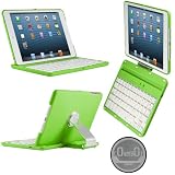 CoverBot iPad Mini Keyboard Case Station APPLE GREEN. Bluetooth Keyboard For 7.9 Inch New Mini iPad with IOS Commands. Folio Style Cover with 360 Degree Rotating Viewing Stand Feature