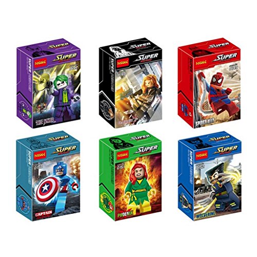 Spider-Man League of Legends Building Blocks Minifigures Toys Super Hero Building Block Sets (6pcs)