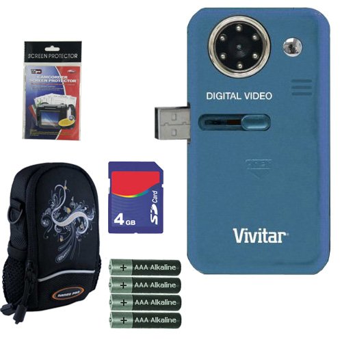 Vivitar DVR-510 Night Vision 2GB Digital Video Camcorder With 1.8-inch LCD Screen Plus 4GB Accessory Kit