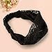 Elegant Women Black Bandanas Lace Headwrap Headband Girls' Hair Accessory Gift (Coffee)