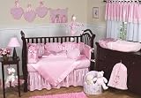 JoJo Designs 9-Piece Baby Crib Bedding Set - Pink Chenille and Satin