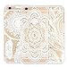iPhone 6 Plus Case,GBSELL 3PC Henna Floral Paisley Flower Clear Hard Case Cover Skin for iPhone 6 Plus (White)