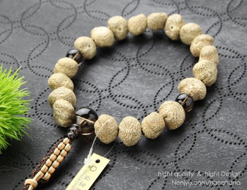 19珠 原実 星月菩提树 茶水晶 アミ纽房【略式