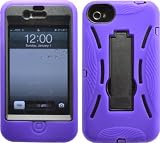 PURPLE SHOCK PROOF ARMORED DEFENDER CASE/COVER WITH STAND FOR IPHONE 4 4S 4G 4GS