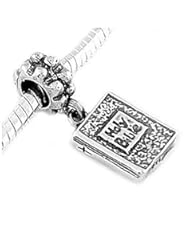 Sterling Silver Holy Bible Dangle Bead Charm