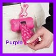 PURPLE - Bone-Shaped Waste Bag Holder With 5 ROLLS OF PICK-UP BAGS