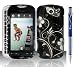 BLACK WHITE FLOWER Rubber Touch Snap-On Phone Protector Hard Cover Case for Htc Mytouch 4G slide (T-Mobil) Plus Free Elegent Translucent Ball Point Pen