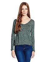 ZERGATIK Camiseta Manga Larga Merak (Verde Oscuro)