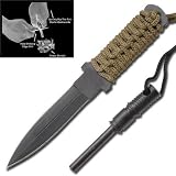 Outdoor Full Tang Fire Starter Double Bladed Knife Kit