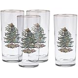 Spode Christmas Tree Hiball Glasses, Set of 4