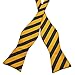 Pensee Mens Self Bow Tie Gold Stripe Jacquard Woven Silk Bow Ties-Various Colors