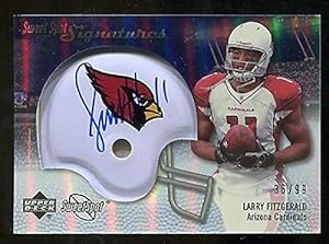 2007 Sweet Spot Signatures Silver #LF Larry Fitzgerald /99 - Upper Deck Certified - NFL Autographed Football Cards