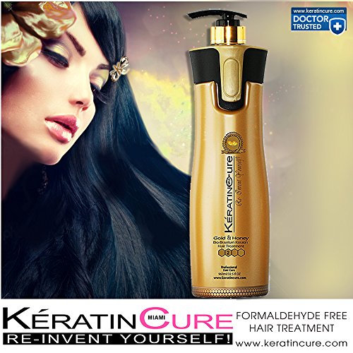 Keratin Cure 0% Formaldehyde Gold & Honey Bio-Brazilian Professional Hair Treamtent 960 ML /32.5 FL OZ -KERATINA BRASILERA TRATAMIENTO QUERATINA PELO LISO CREAMY FORMULA