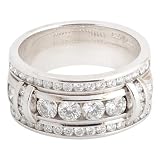 14K White Gold 1 1/5 ct. Machine Set Diamond Wedding Band (F-G Color, VS1 Clarity)
