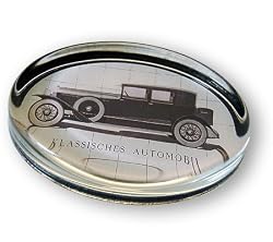 Classic Automobile - Oval Glass Paperweight
