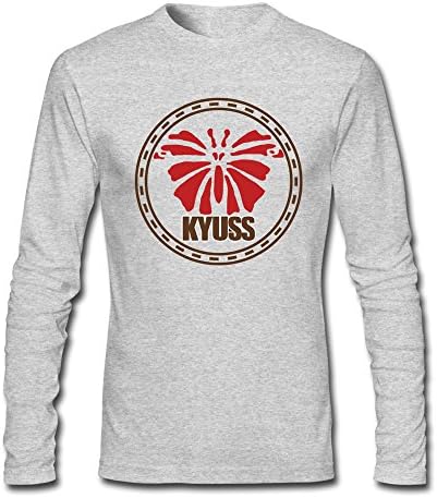 Funny 100% Cotton Kyuss Butterfly Rock Band T-shirts For Men HeatherGray