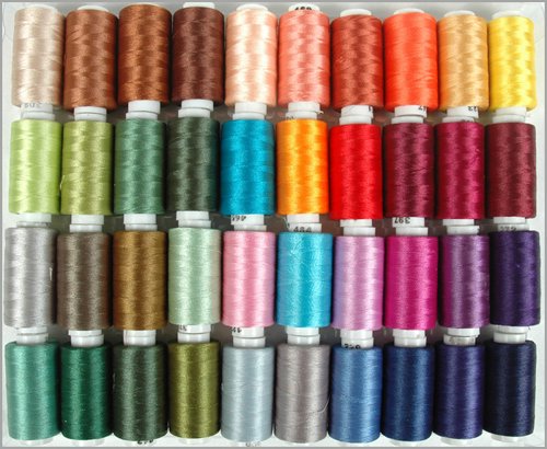 Purchase Polyester Embroidery Thread Set - 40 Spools (500 meter spools/40 wt.) - Set B Jewel Colors