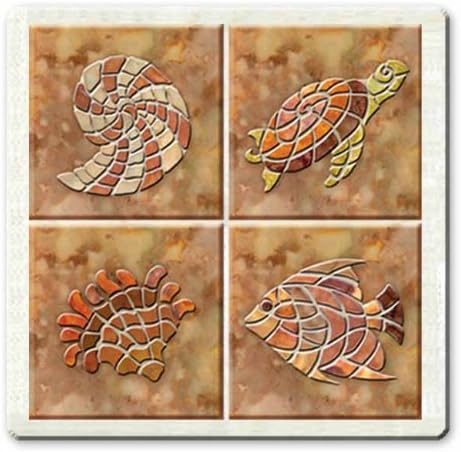 Mediterranean TileStix 4-Piece Peel and Stick Tile Décor