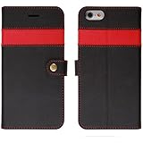 iPhone 6 Case, AceAbove iPhone 6 .4.7" wallet case [Black / Red] - Premium PU Leather Wallet Cover with [Card Slots] and [Stand] Function for Apple iPhone 6 4.7 Inch Late 2014 Model (Black)
