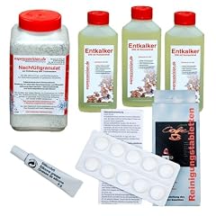 1 Liter Nachf�llgranulat (700g) + 3er Set (3x250ml) Fl�ssig Entkalker - 10 (10x1,6g) Kaffeefettl�sertabletten und 6g Silikonfett im Set - f�r Kaffeevollautomaten und Siebtr�gerger�te