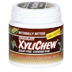 Naturally Better Chocolate Xylichew, Sugar Free Chewing Gum, 100-Piece Canisters (Pack of 2)