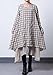 Mordenmiss Women's New Plaid Layers Irregular Hem Dress (Large, Beige)