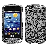 Silver Rose Protector Case for LG Vortex (VS660)