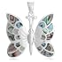 Silver Pave Shell Butterfly Pendant