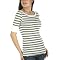 Juniors Mossimo® Red: Striped Elbow-Sleeve Tissue Tee- White/ Sage