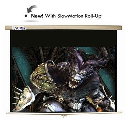 Best Price Focupix 16:9 Widescreen Professional Pull Down Projector Screen w/SlowMotion- 72