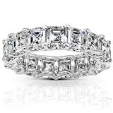 One of a Kind 6 1/3ct TW Asscher Diamond Eternity Band in 18k Gold