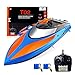 GizmoVine RC Boat High Speed (20MPH+) Remote Control Boats for Pools and Lakes with Extra Battery for Kids and Adults, 2019 Update Version (Blue and Orange)