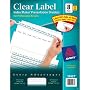 Avery� LSK8 Index Maker� Clear Label Dividers with White Tabs for Laser and Ink Jet Printers, 3 hole punched, 1 set of 8 tabs