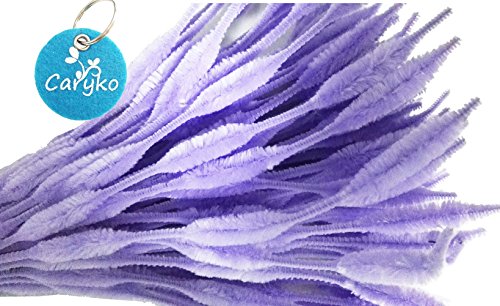 Caryko Fuzzy Bump Chenille Stems Pipe Cleaners, Pack of 100 (Light Purple)